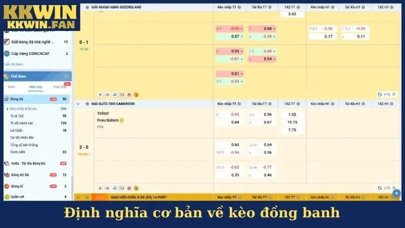Định nghĩa cơ bản về kèo đồng banh